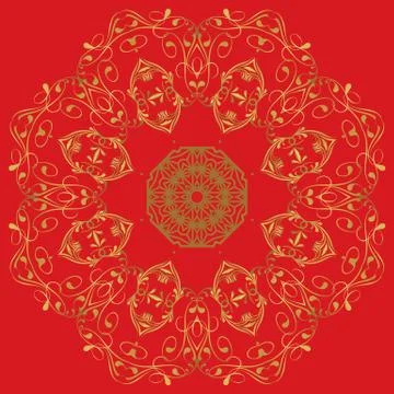 Circular abstract pattern in Arabic style. Set 스톡 일러스트