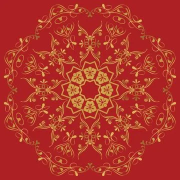 Circular abstract pattern in Arabic style. Set 스톡 일러스트