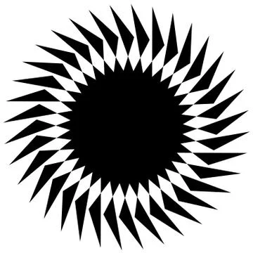 Circular abstract, rotating  shape, motif. Monochrome element. 库存插图