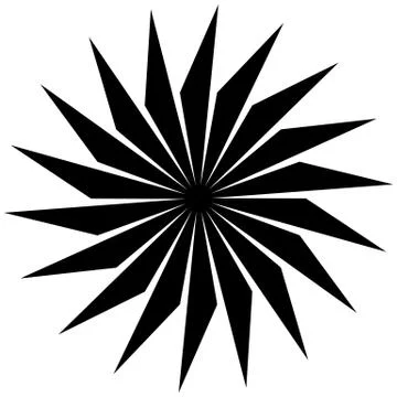 Circular abstract, rotating  shape, motif. Monochrome element. Stockillustratie