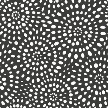 Circular abstract seamless patterns with spots and dots. Background for Stock Illustration