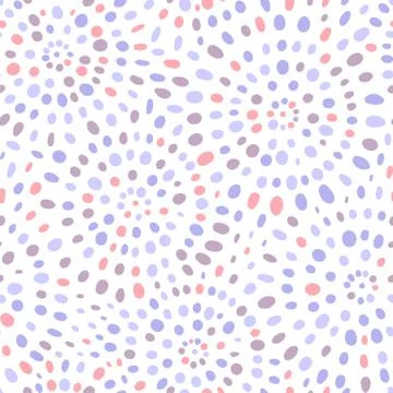 Circular abstract seamless patterns with spots and dots. Background for Stock Illustration