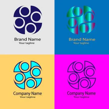 Circular Abstract Unity Logo Stock Illustration