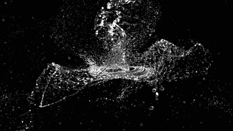 Circular Abstract Water Splash Explosion Slow Motion Isolated 4k Alpha Channel Stock Footage 141724614