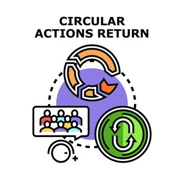 Circular actions returning cycle for business and environment Stock Illustration