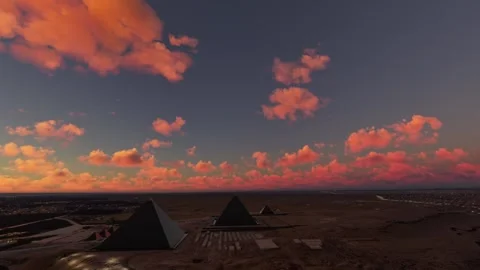 Circular aerial sunset drone view of the Great Pyramid of Giza Historic. Egypt Video stock 269878396