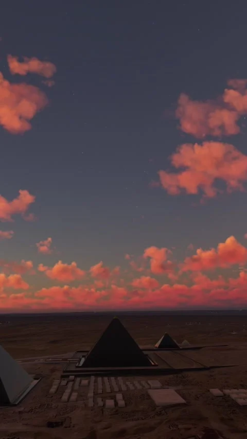 Circular aerial sunset drone view of the Great Pyramid of Giza Historic. Egypt Stock Footage 282083364