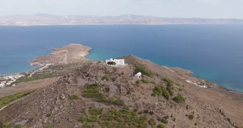 Circular Aerial View of Agios Antonios Monastery, Paros Stock Footage 291735247