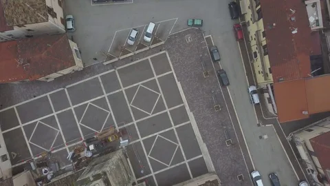Circular aerial view on the square Stock Footage 114803638