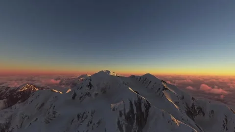 Circular aerial view at sunset Mount Denali in Alaska. United States Stock-Footage 278030743
