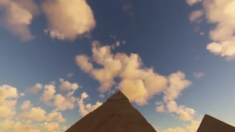 Circular aerial view at sunset of the Pyramids of Giza. Cairo, Egypt Video stock 202504559