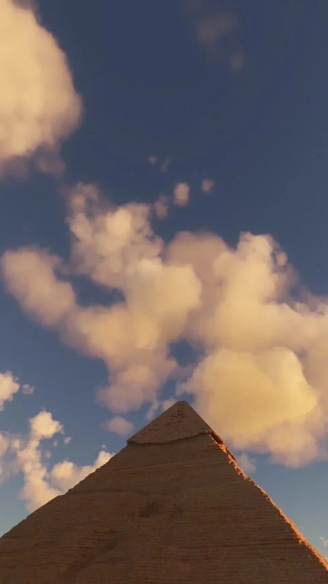 Circular aerial view at sunset of the Pyramids of Giza. Cairo. Egypt Stock Footage 282083134