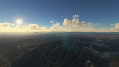 Circular aerial view at sunset of Red Rock Canyon in Nevada. United States Video stock 278160583