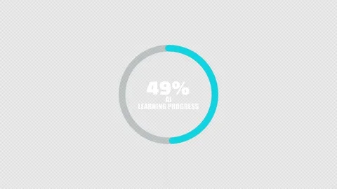 Circular AI learning percentage animation Stock Footage 335895279