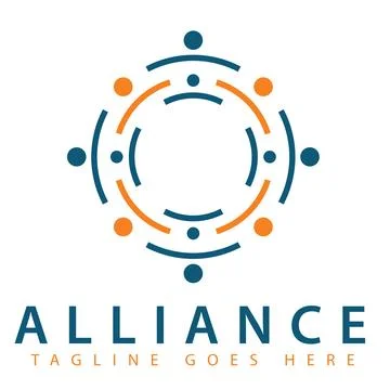 Circular alliance logo of teamwork Stock Illustration