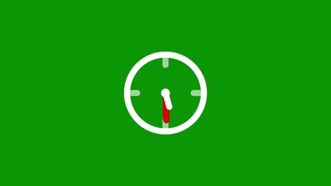 Circular analog clock dial outline with red hand indicator on chroma key Stock Footage 346824520