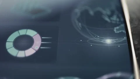 Circular analytics chart measures regional performance Stock Footage 342492059