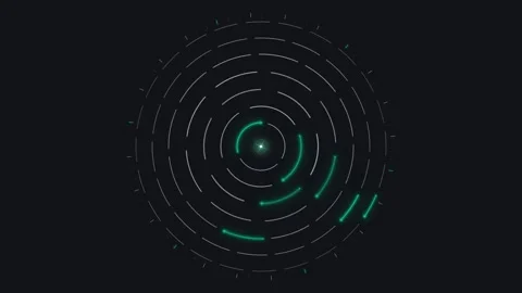 Circular Animation Design of Rotating Concentric Lines for Technology Stock Footage 333356292