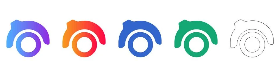Circular Arc Interface Icon Set Ilustração Stock