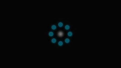 A circular arrangement of blue dots surrounding a central glowing grey orb Video stock 339617835