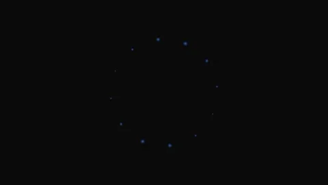 A circular arrangement of glowing blue dots isolated on a black background 스톡 동영상 339616951