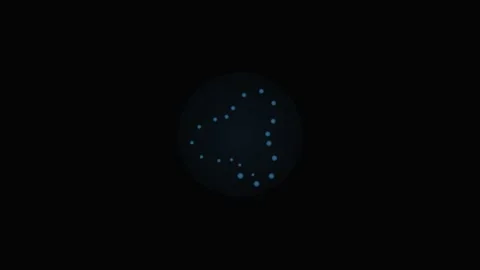A circular arrangement of glowing blue dots against a solid black background Stock Footage 339617205