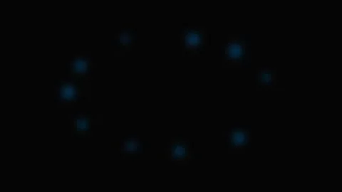 A circular arrangement of glowing blue dots isolated on a pitch black backg.. Stock Footage 339617703