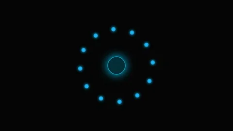 A circular arrangement of glowing blue dots centered on a dark background 動画素材 339619370