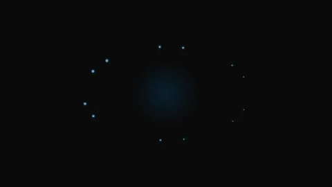 A circular arrangement of glowing blue lights set against a dark background Video stock 339615767
