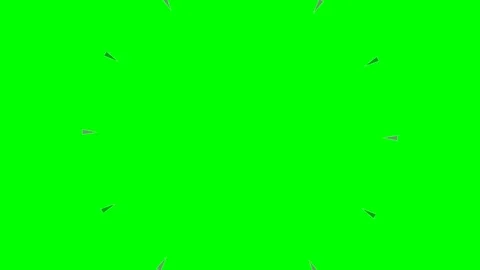Circular arrangement of small triangles on a vibrant green screen background Stock Footage 340264882
