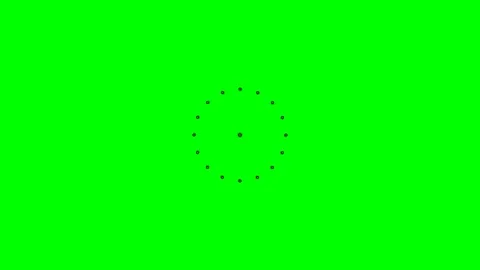A circular array of black dots isolated on a vibrant chroma key green screen Video stock 340266848