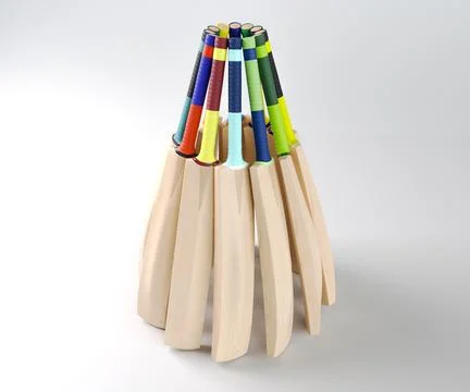 Circular Array Of Cricket Bats Stock Photos
