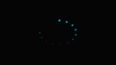 A circular array of glowing blue dots against a solid black background Stock Footage 339617179