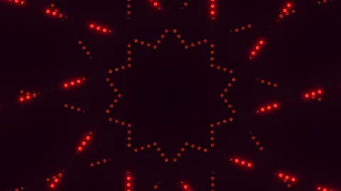 Circular array of glowing red dots in symmetrical pattern Stock Footage 317332505