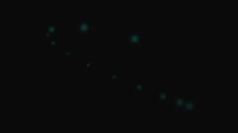A circular array of glowing teal dots forming a partial ring on black backg.. Video stock 339616423