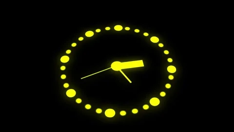 Circular Array of Glowing Yellow Dots with Central Dot on Black Background .. Stock Footage 321583054