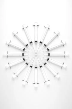 Circular Array of Hypodermic Needles Stock Illustration