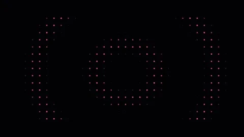A circular array of small pink glowing hearts on a deep black background Stock Footage 338311203