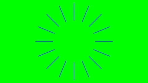 A circular array of thin blue lines arranged radially on a green background Video stock 341822455
