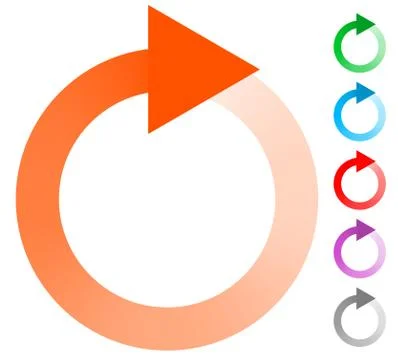 Circular arrow, circle arrow icon. Rotation, restart, twist, turn concept ico 库存插图