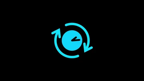 Circular Arrow Clock Rotation Loop Icon Design Stock Footage 332526360