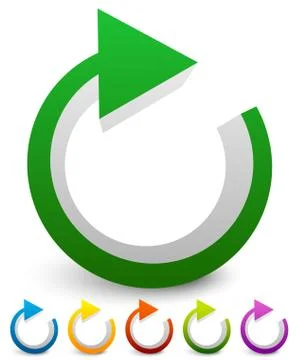 Circular arrow clockwise. Editable vector. Arrow icon, arrow button. Stock Illustration