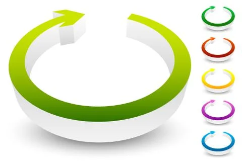 Circular arrow clockwise. Editable vector. Arrow icon, arrow button. Stock Illustration