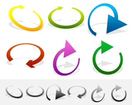 Circular arrow clockwise. Editable vector. Arrow icon, arrow button. Stock Illustration