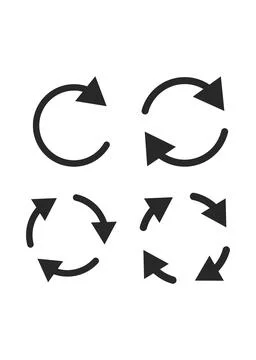 Circular Arrow Cycle and Refresh Icon Set Stock Illustration