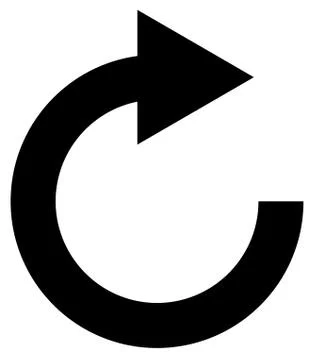 Circular arrow for cycle, loop, sync or rotation related icon 스톡 일러스트