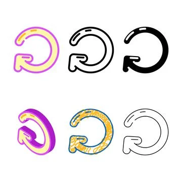 Circular arrow cyclic operation color icon vector series Stock Illustration