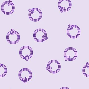 Circular arrow cyclic operation glyph seamless pattern Stock Illustration