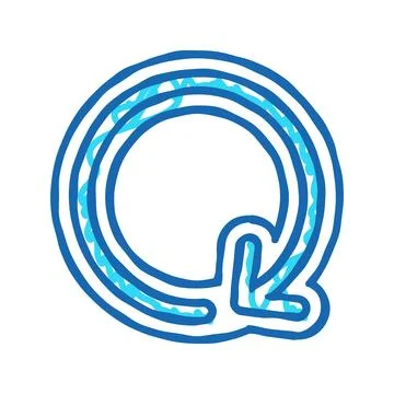 Circular arrow cyclic operation icon doodle illustration Stock Illustration