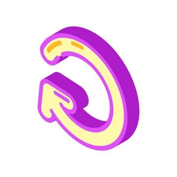 Circular arrow cyclic operation isometric icon vector illustration Stockillustratie